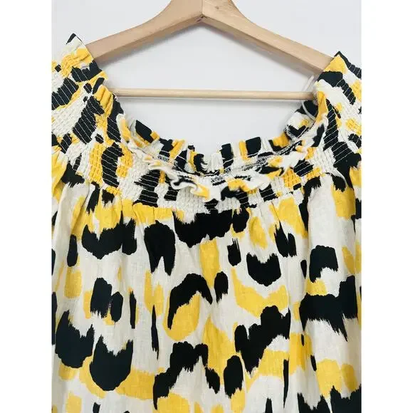 Who What Wear Linen Blend Crop Top Sz XL Off-The-Shoulder Flowy Boho - Picture 4 of 9